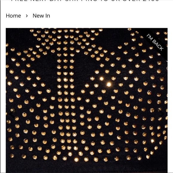 SEXY Black Mesh Bodysuit with gold studs - Picture 6 of 7